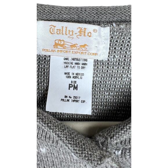 Vintage Tally Ho Women’s Wool Cardigan Sweater Fair Isle Size Petite Medium - Picture 4 of 6